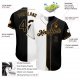 Women's Custom White-Black Old Gold Authentic Split Fashion Baseball Jersey