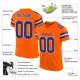 Women's Custom Orange Royal-White Mesh Authentic Football Jersey