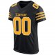 Women's Custom Black Gold-White Mesh Authentic Football Jersey