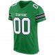 Women's Custom Kelly Green White-Black Mesh Authentic Football Jersey