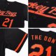 Women's Custom Black Orange Baseball Jersey