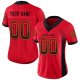 Women's Custom Scarlet Black-Gold Mesh Drift Fashion Football Jersey