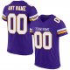 Women's Custom Purple White-Gold Mesh Authentic Football Jersey