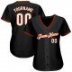 Kid's Custom Black White-Orange Authentic Baseball Jersey