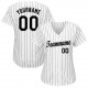 Men's Custom White Black Pinstripe Black-Gray Baseball Jersey