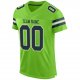 Kid's Custom Neon Green Navy-White Mesh Authentic Football Jersey