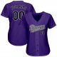 Kid's Custom Purple Black-Gray Authentic Baseball Jersey