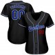 Kid's Custom Black Royal-Red Authentic Baseball Jersey