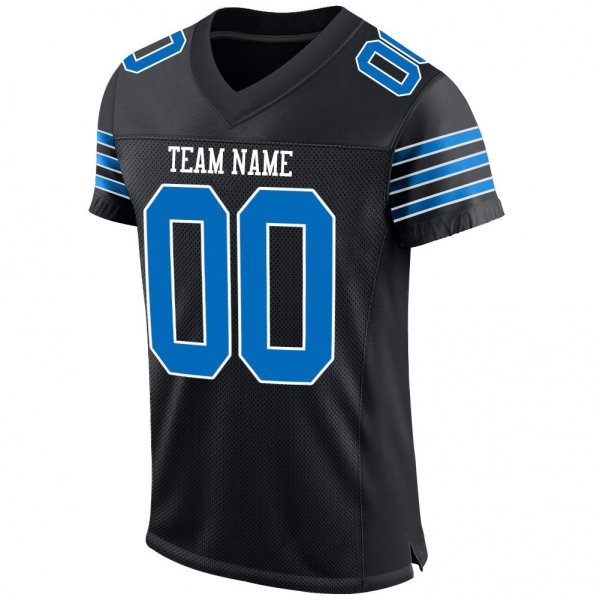 Kid's Custom Black Panther Blue-White Mesh Authentic Football Jersey