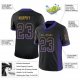 Women's Custom Black Purple-Old Gold Mesh Drift Fashion Football Jersey