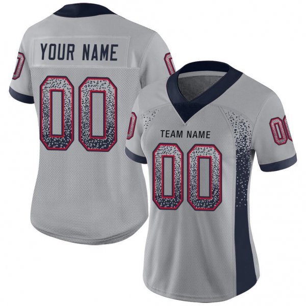 Youth Custom Light Gray Navy-Scarlet Mesh Drift Fashion Football Jersey