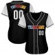 Kid's Custom Black White-Gold Authentic Baseball Jersey