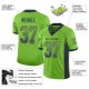 Women's Custom Neon Green Navy-Gray Mesh Drift Fashion Football Jersey