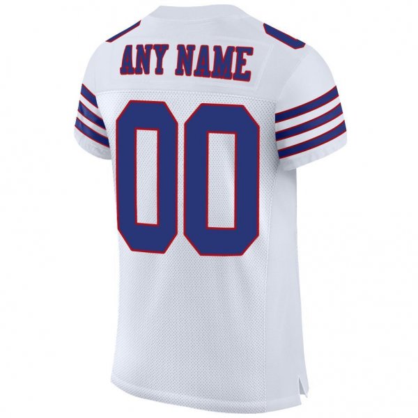 Women's Custom White Royal-Red Mesh Authentic Football Jersey