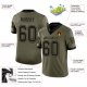 Women's Custom Olive Black-Old Gold Mesh Football Jersey