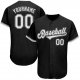 Kid's Custom Black White-Gray Authentic Baseball Jersey