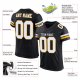 Preschool Custom Black White-Gold Mesh Authentic Football Jersey