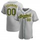 Women's Custom Gray Green-Gold Authentic Baseball Jersey