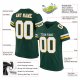 Preschool Custom Green White-Gold Mesh Authentic Football Jersey