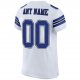 Kid's Custom White Royal-Black Mesh Authentic Football Jersey