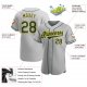 Women's Custom Gray Green-Gold Authentic Baseball Jersey