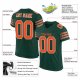 Women's Custom Green Orange-White Mesh Authentic Football Jersey