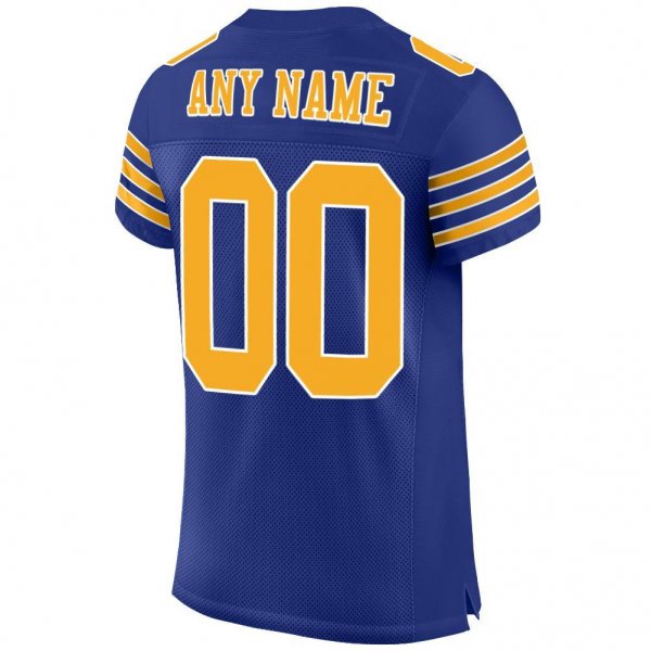 Women's Custom Royal Gold-White Mesh Authentic Football Jersey