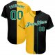 Men's Custom Black Kelly Green-Gold Authentic Split Fashion Baseball Jersey