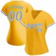 Kid's Custom Gold Light Blue-White Authentic Baseball Jersey