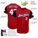 Preschool Custom Red White-Navy Authentic Baseball Jersey