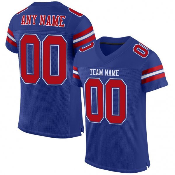 Men's Custom Royal Red-White Mesh Authentic Football Jersey