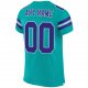 Women's Custom Aqua Purple-White Mesh Authentic Football Jersey