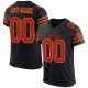 Kid's Custom Black Scarlet-Gold Mesh Authentic Football Jersey