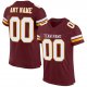 Men's Custom Burgundy White-Gold Mesh Authentic Football Jersey