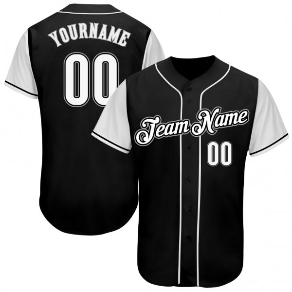 Kid's Custom Black White-Gray Authentic Baseball Jersey