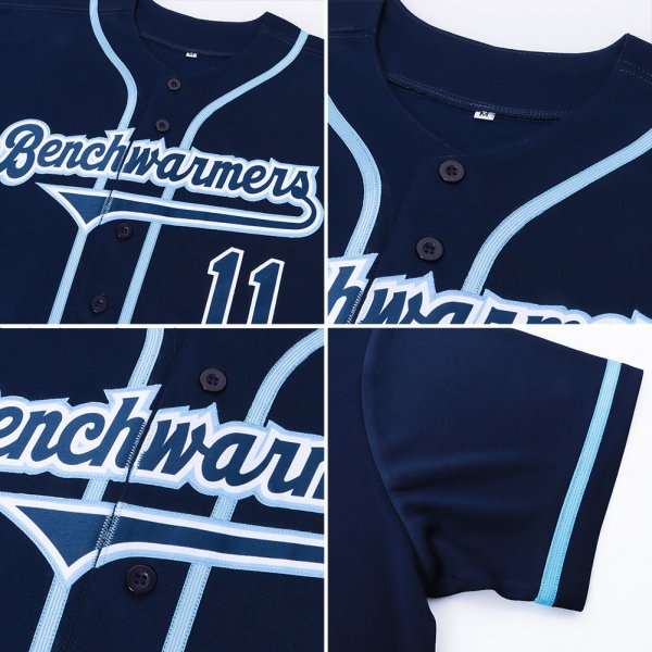 Women's Custom Navy Navy-Powder Blue Authentic Baseball Jersey