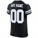 Women's Custom Black White-Silver Mesh Authentic Football Jersey