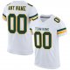 Kid's Custom White Green-Gold Mesh Authentic Football Jersey