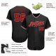 Kid's Custom Black Red-Gray Authentic Baseball Jersey