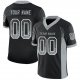 Men's Custom Black Silver-White Mesh Drift Fashion Football Jersey