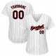 Kid's Custom White Black Pinstripe Black-Red Authentic Baseball Jersey