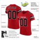 Men's Custom Red Black-White Mesh Authentic Football Jersey