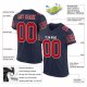 Men's Custom Navy Red-White Mesh Authentic Football Jersey