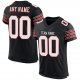 Kid's Custom Black White-Scarlet Mesh Authentic Football Jersey