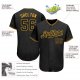 Women's Custom Black Black-Gold Authentic Baseball Jersey