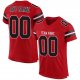 Men's Custom Red Black-White Mesh Authentic Football Jersey