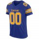 Women's Custom Royal Gold-White Mesh Authentic Football Jersey