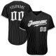 Men's Custom Black Gray Pinstripe White-Gray Authentic Baseball Jersey