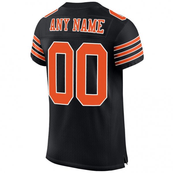 Preschool Custom Black Orange-White Mesh Authentic Football Jersey