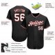 Women's Custom Black White-Red Authentic Baseball Jersey